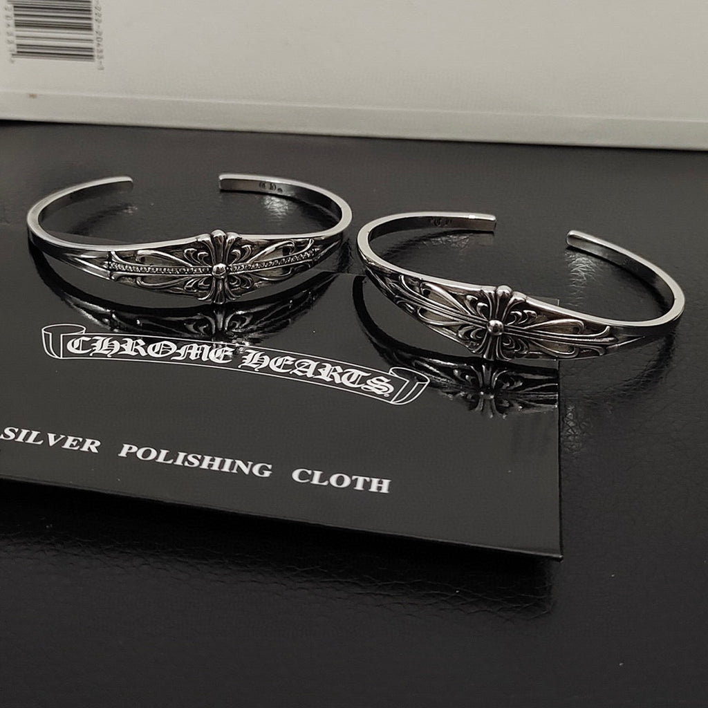 Chrome Hearts Cross Detail Open Cuff Bracelet - album image 3