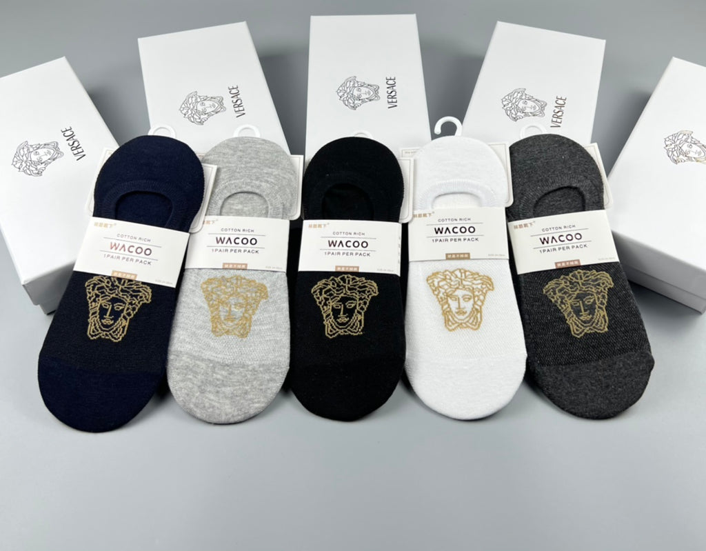 Versace gold square medusa ankle socks - view 4
