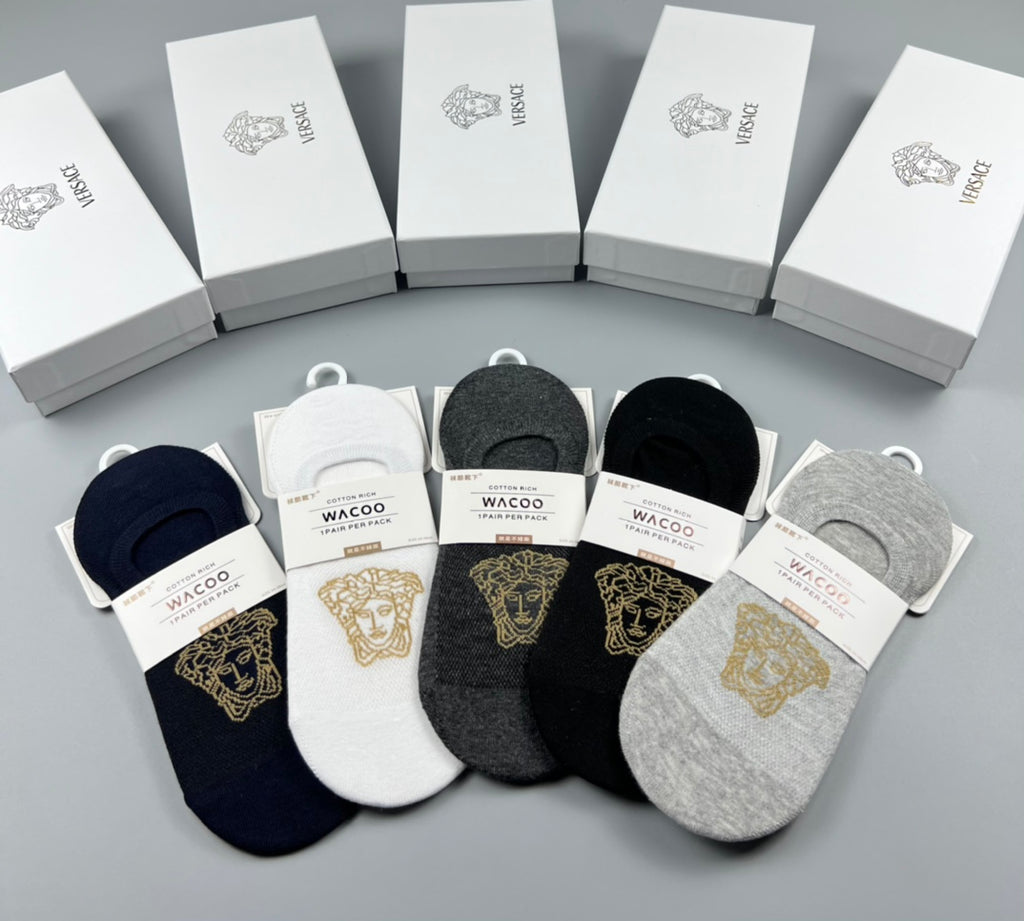 Versace gold square medusa ankle socks - view 3