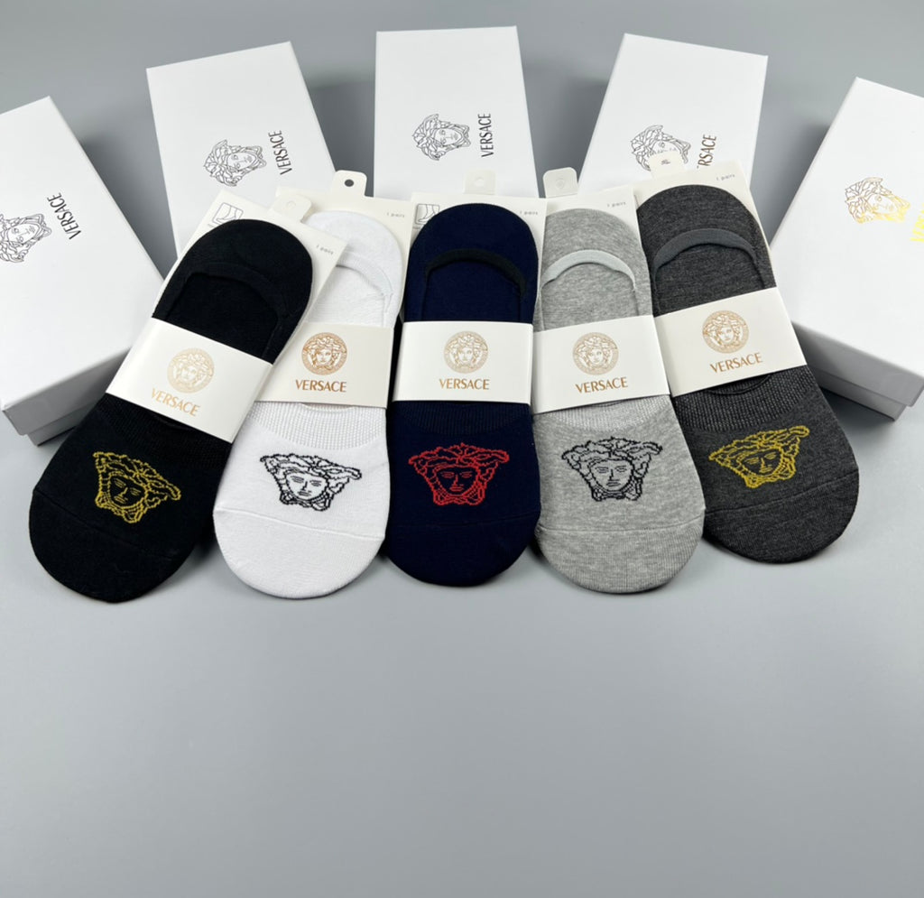 Versace small medusa front ankle socks - view 6