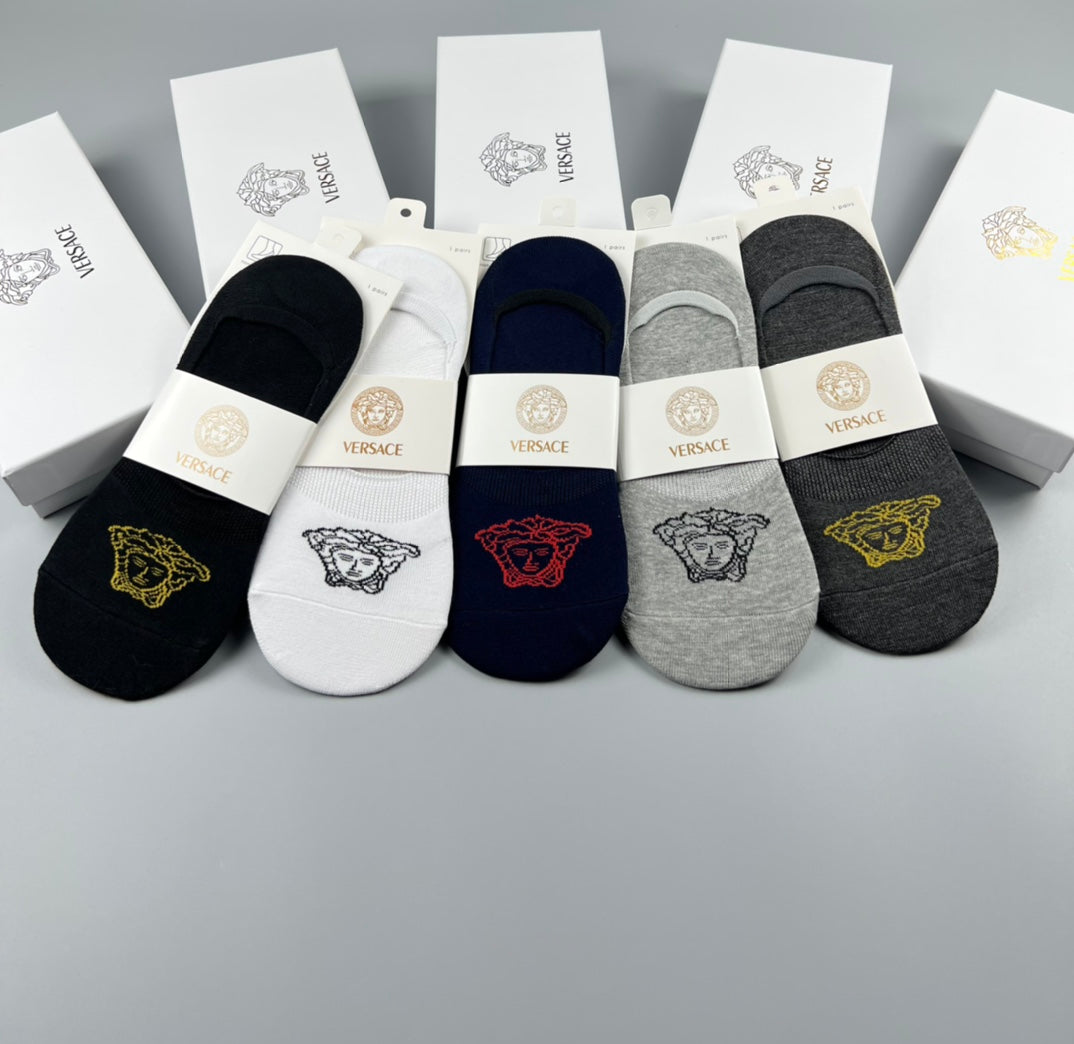 Versace small medusa front ankle socks - view 6