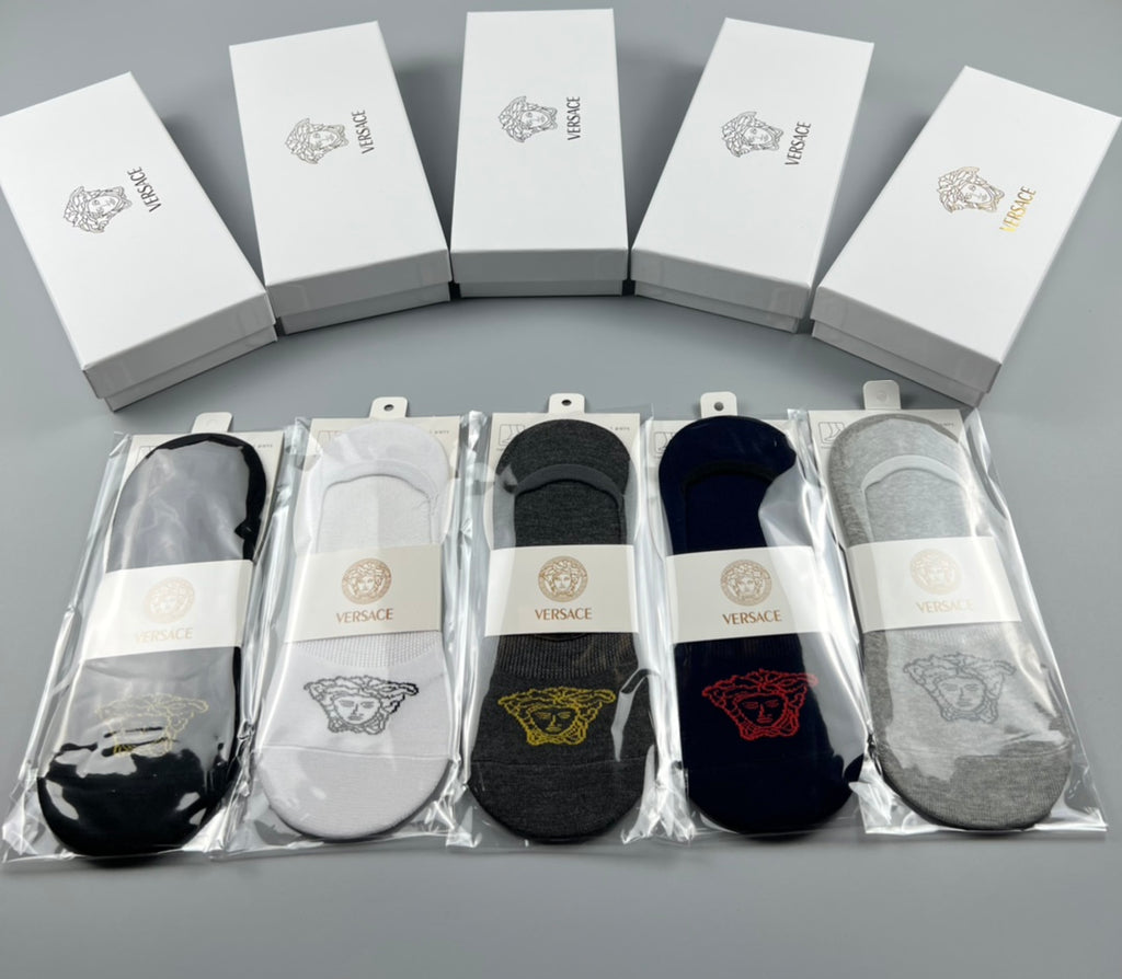 Versace small medusa front ankle socks - view 1