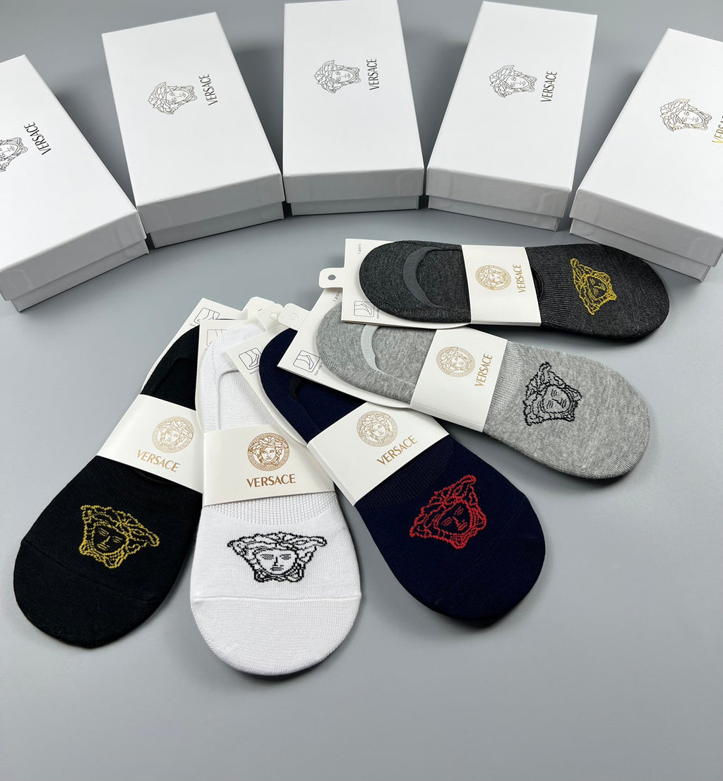 Versace small medusa front ankle socks - view 8