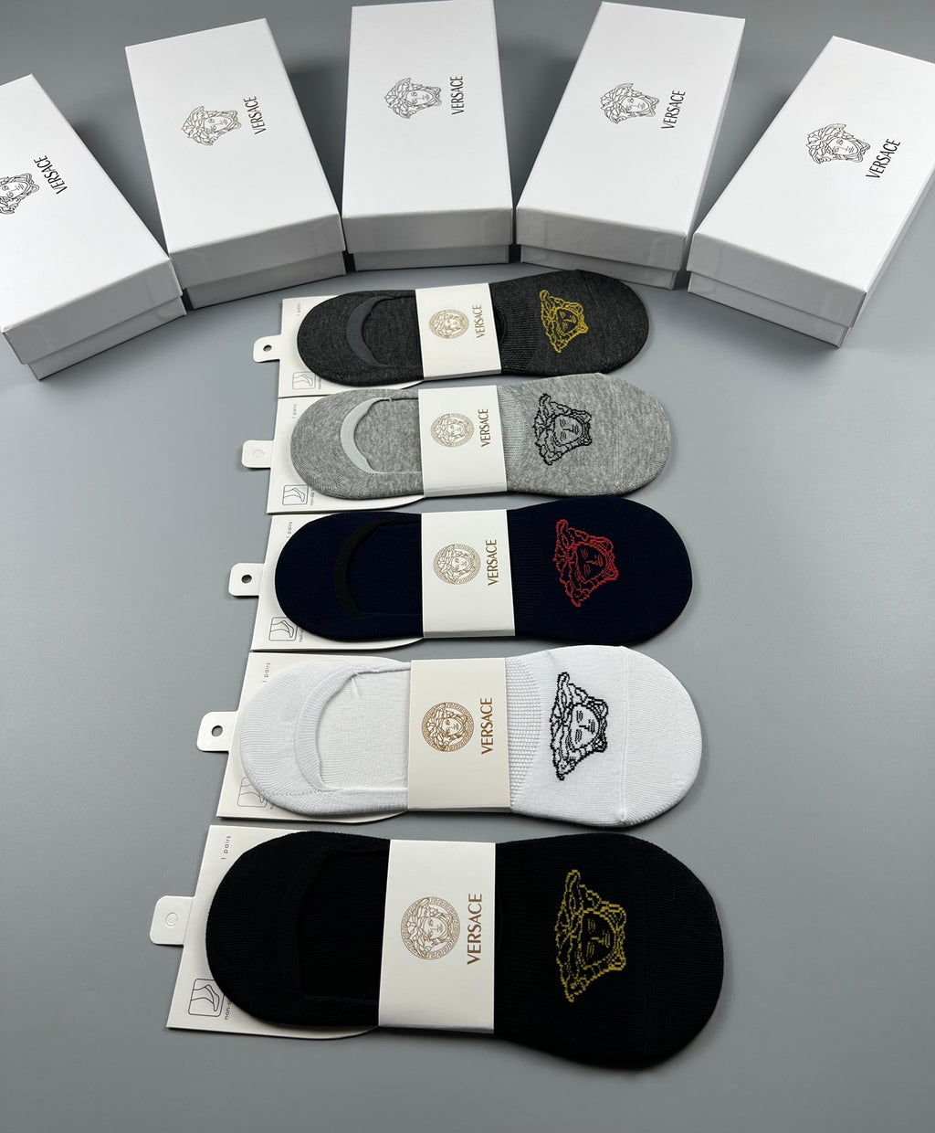 Versace small medusa front ankle socks - view 9