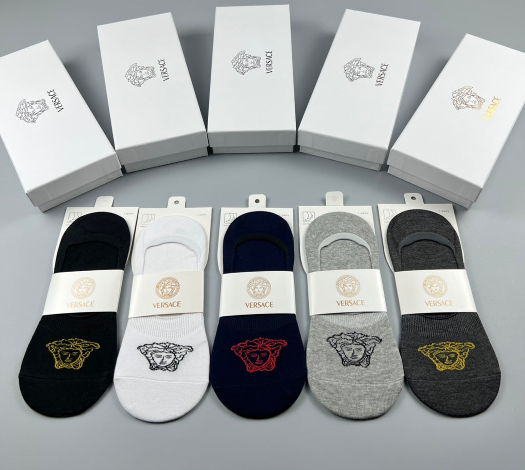 Versace small medusa front ankle socks - view 3