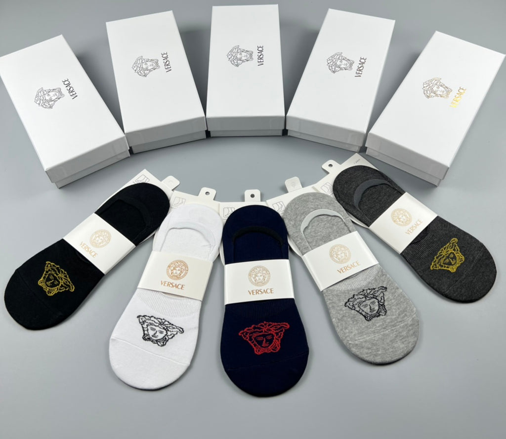 Versace small medusa front ankle socks - view 4