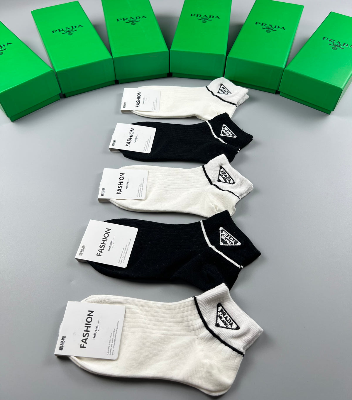 Prada monochrome triangle ankle socks - view 9