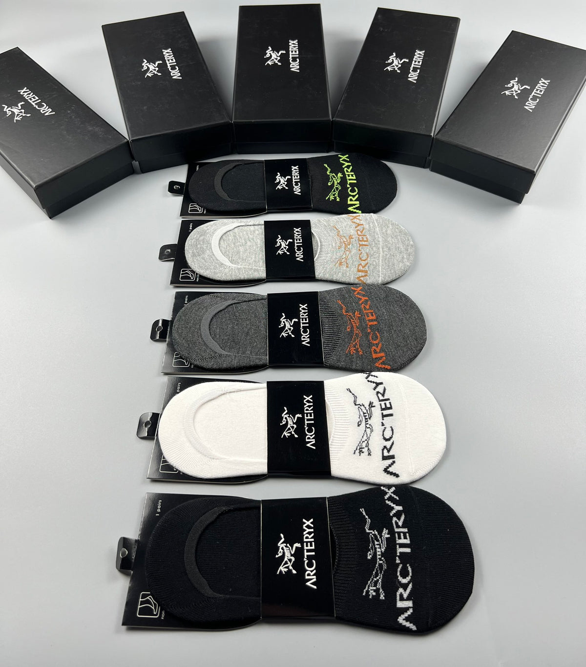 Arcteryx low cut white lettering ankle socks - view 9