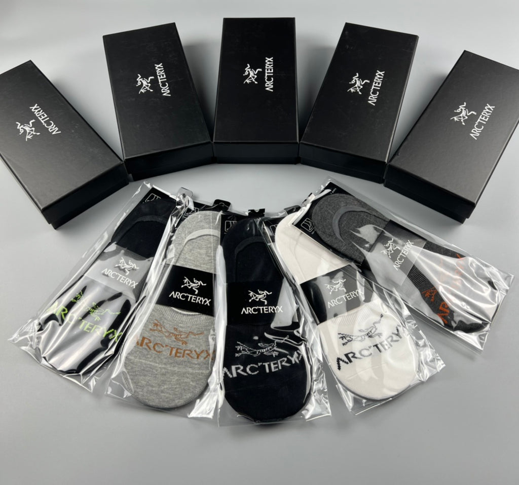 Arcteryx low cut white lettering ankle socks - view 2