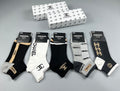 Chanel mixed lettering stripe ankle socks - view 1
