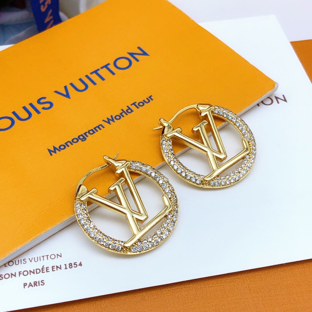 Louis Vuitton Circular Crystal Accent Earrings - album image 1