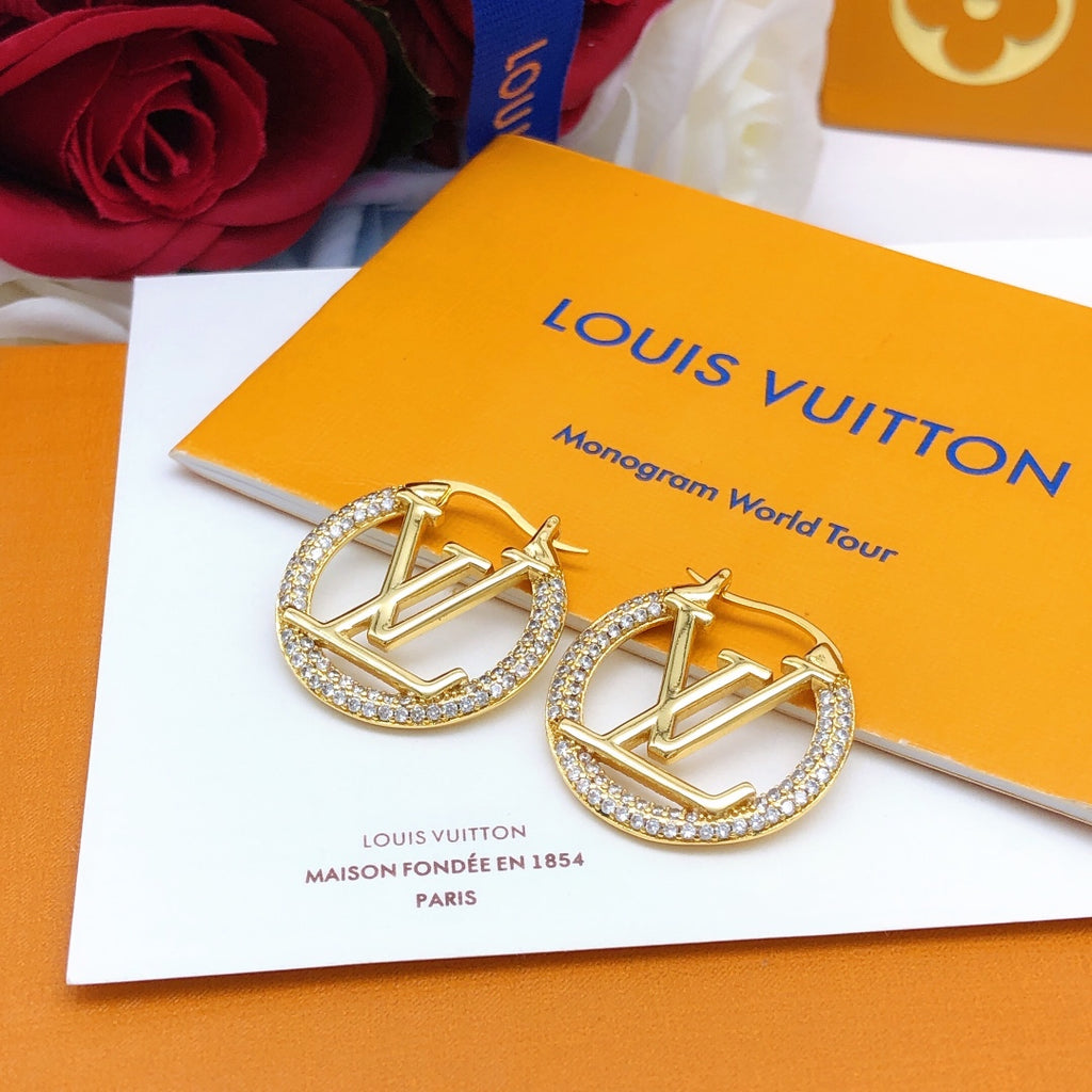 Louis Vuitton Circular Crystal Accent Earrings - album image 3