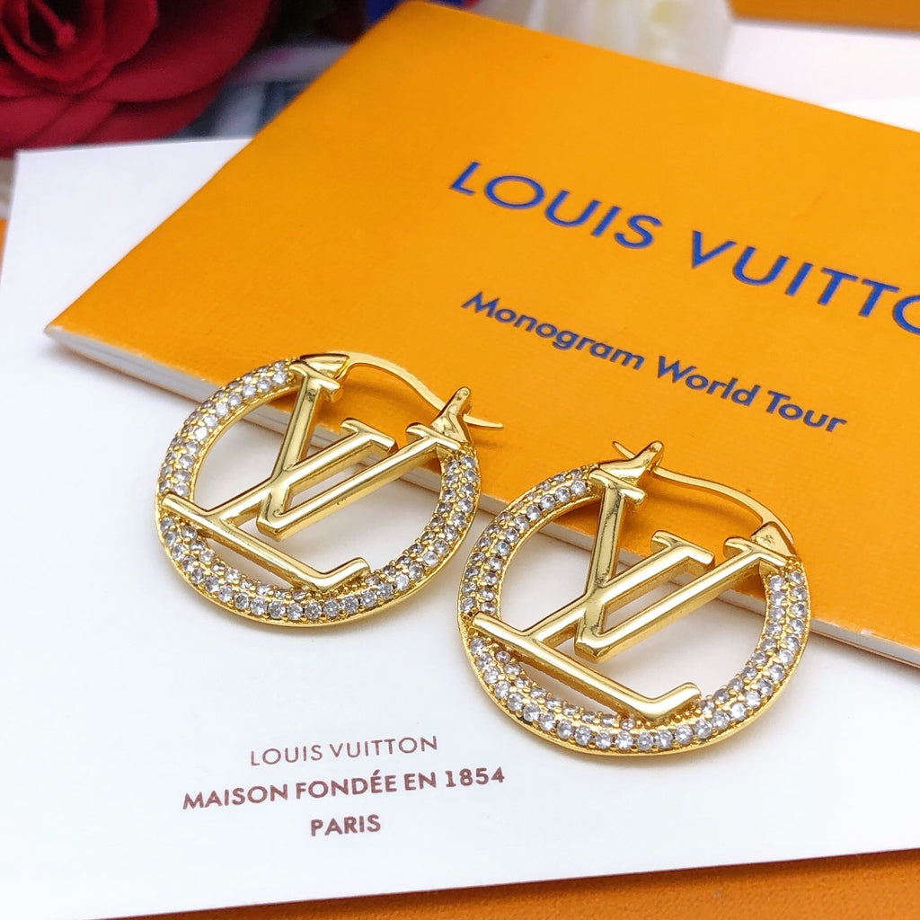 Louis Vuitton Circular Crystal Accent Earrings - album image 2