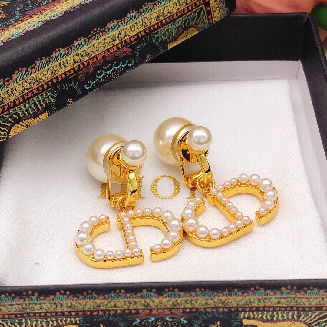 Dior Open Heart Pearl-Look Earrings - product image 3