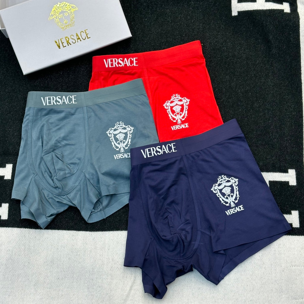 Versace white medusa wordmark boxer briefs - view 3