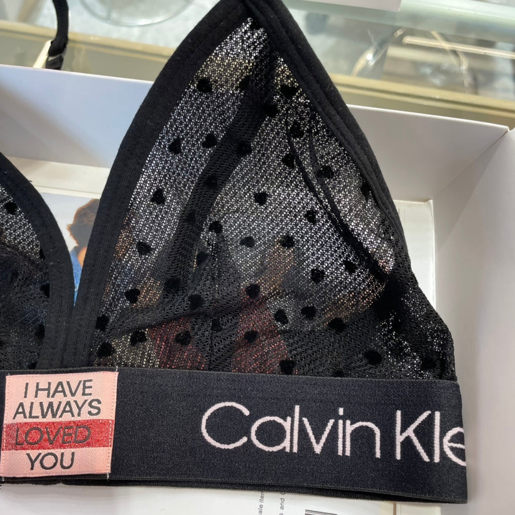 Calvin Klein Heart Pattern Triangle Bra with Logo Detail - image 13