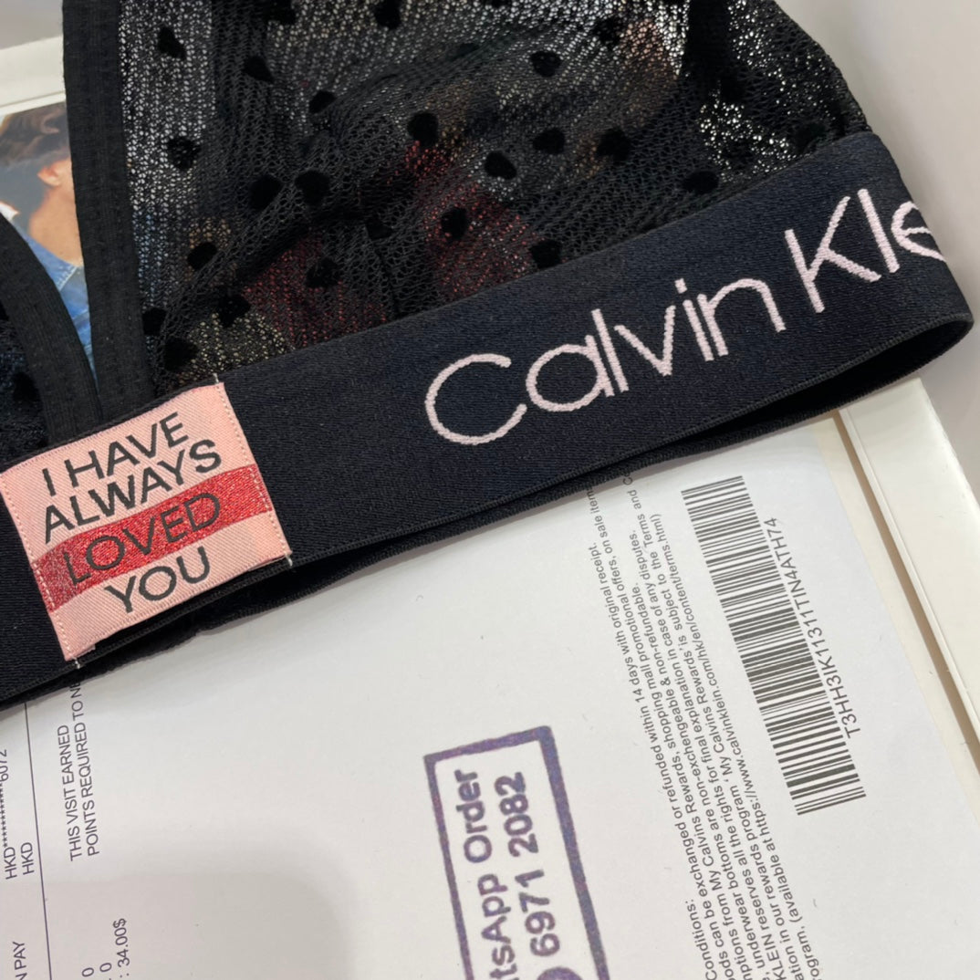 Calvin Klein Heart Pattern Triangle Bra with Logo Detail - image 14