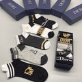 Dior stripe and letter mix ankle socks - view 1