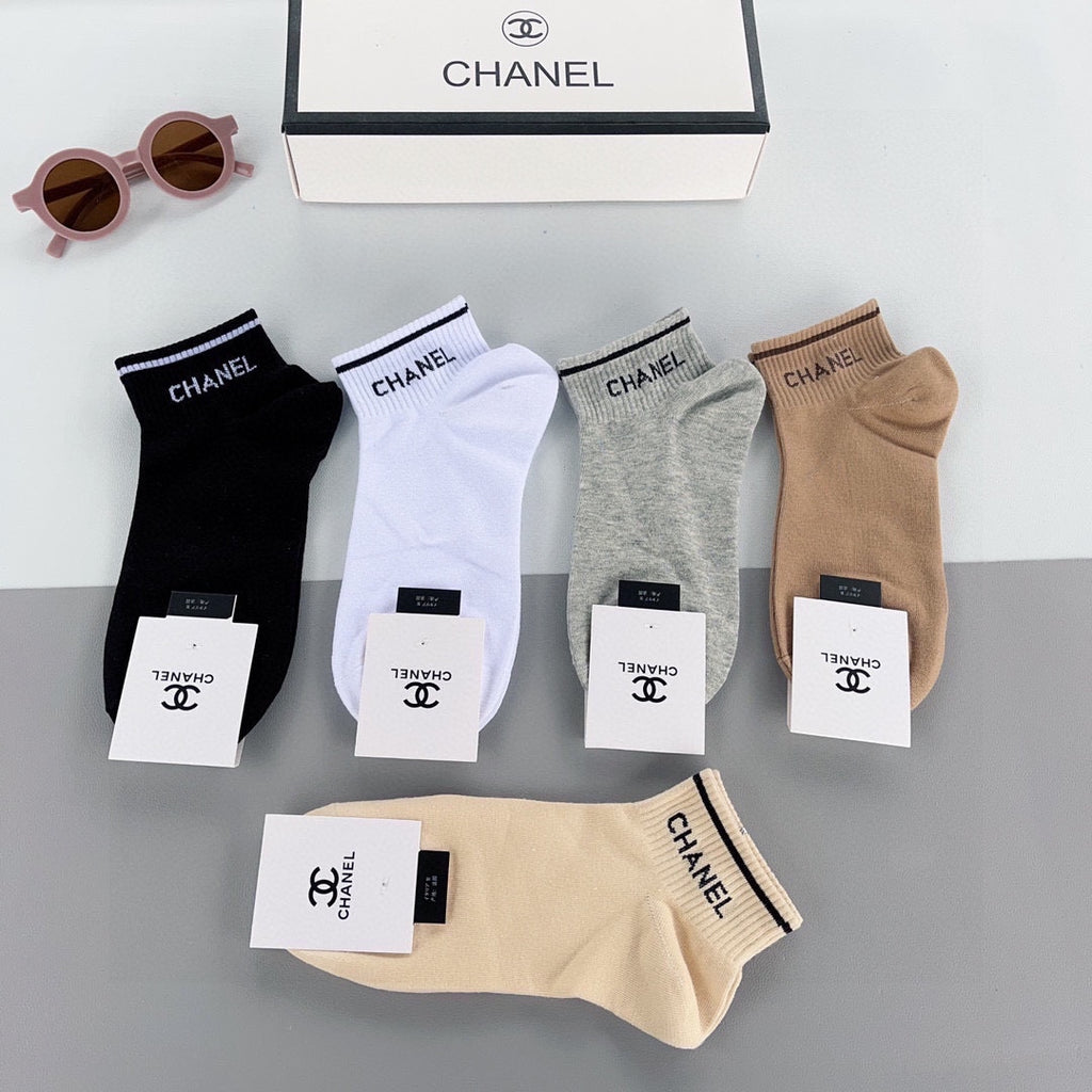 Chanel pastel cuff lettering ankle socks - view 5
