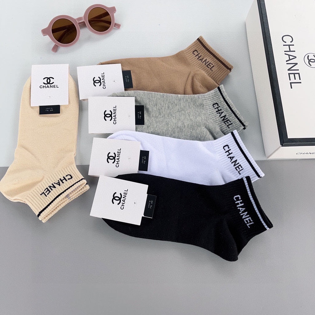 Chanel pastel cuff lettering ankle socks - view 9