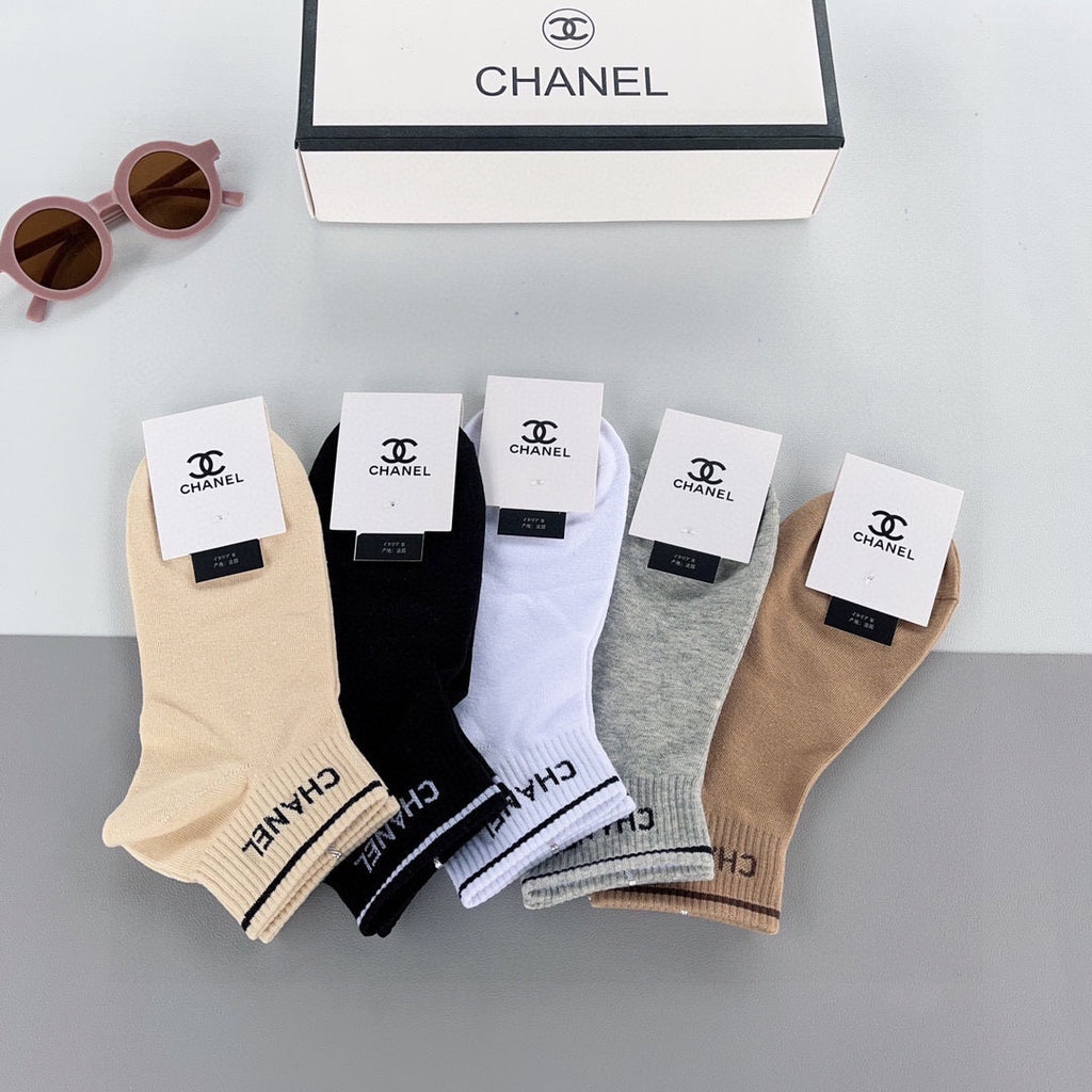Chanel pastel cuff lettering ankle socks - view 3