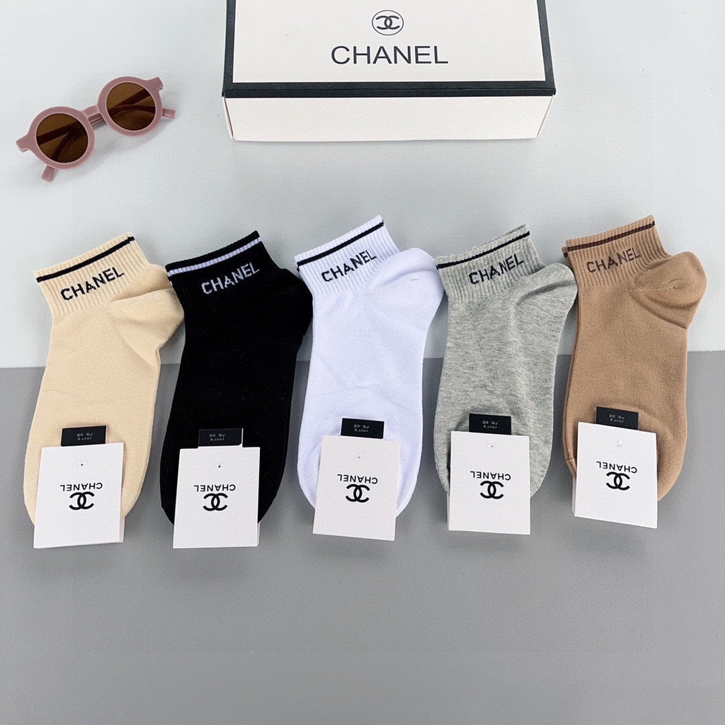 Chanel pastel cuff lettering ankle socks - view 2