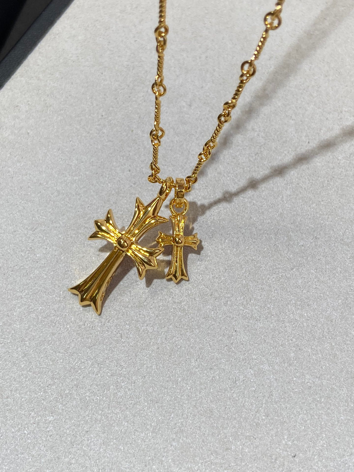 Chrome Hearts Red Accent Twin Cross Necklace - album image 9
