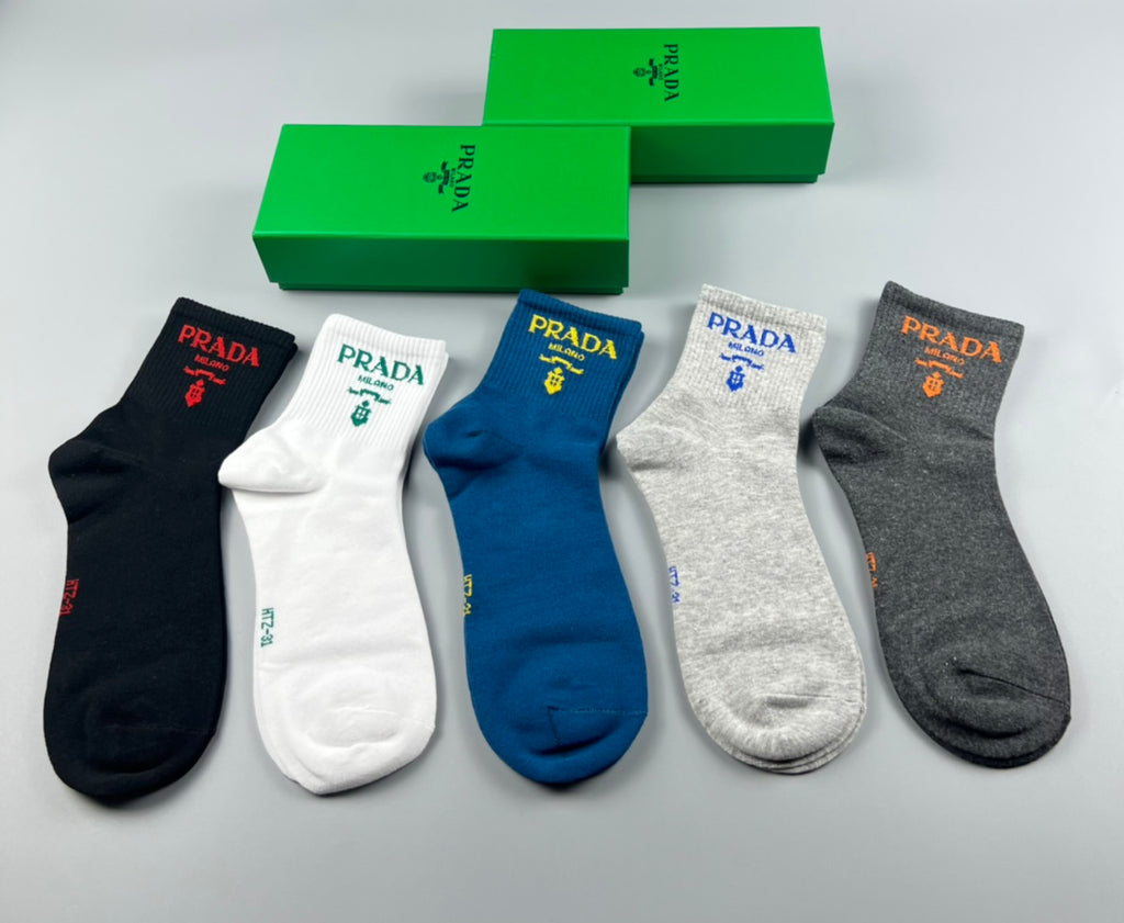 Prada colorful lettered cuff crew socks - view 3