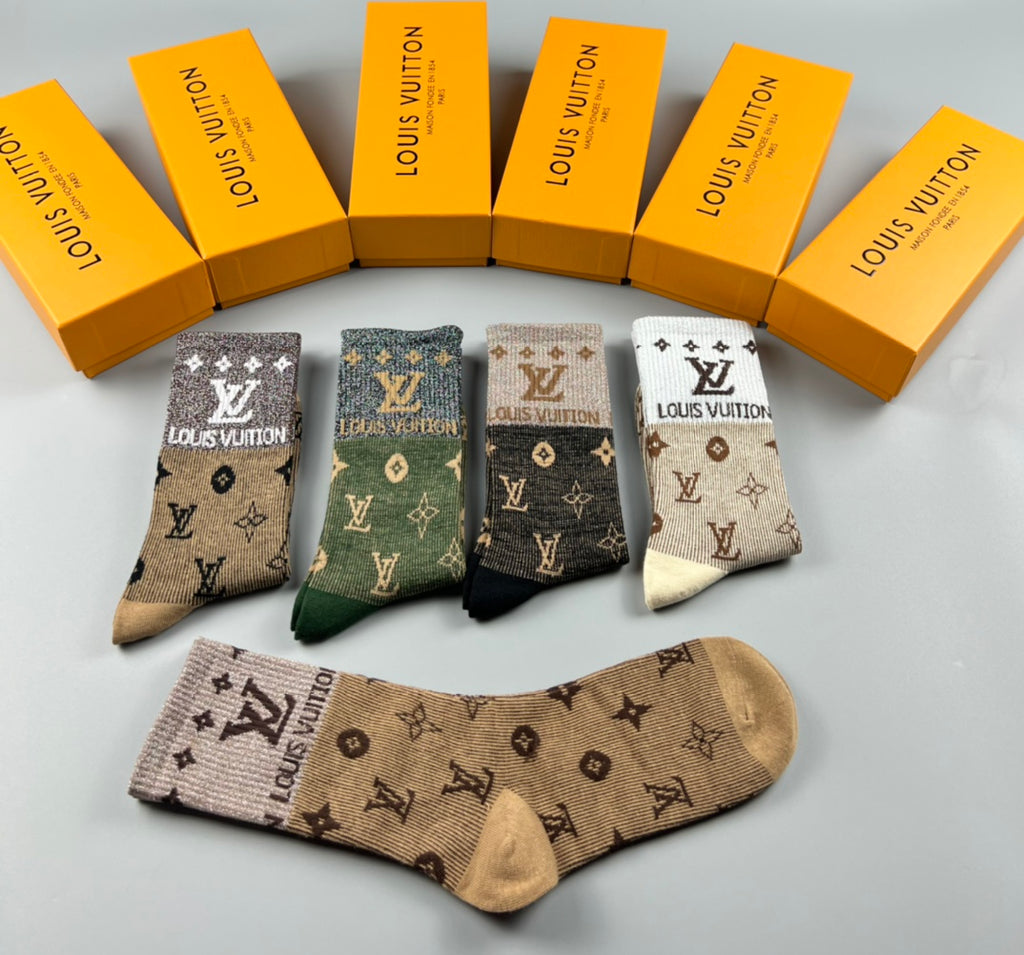 Louis Vuitton muted allover monogram crew socks, image 5