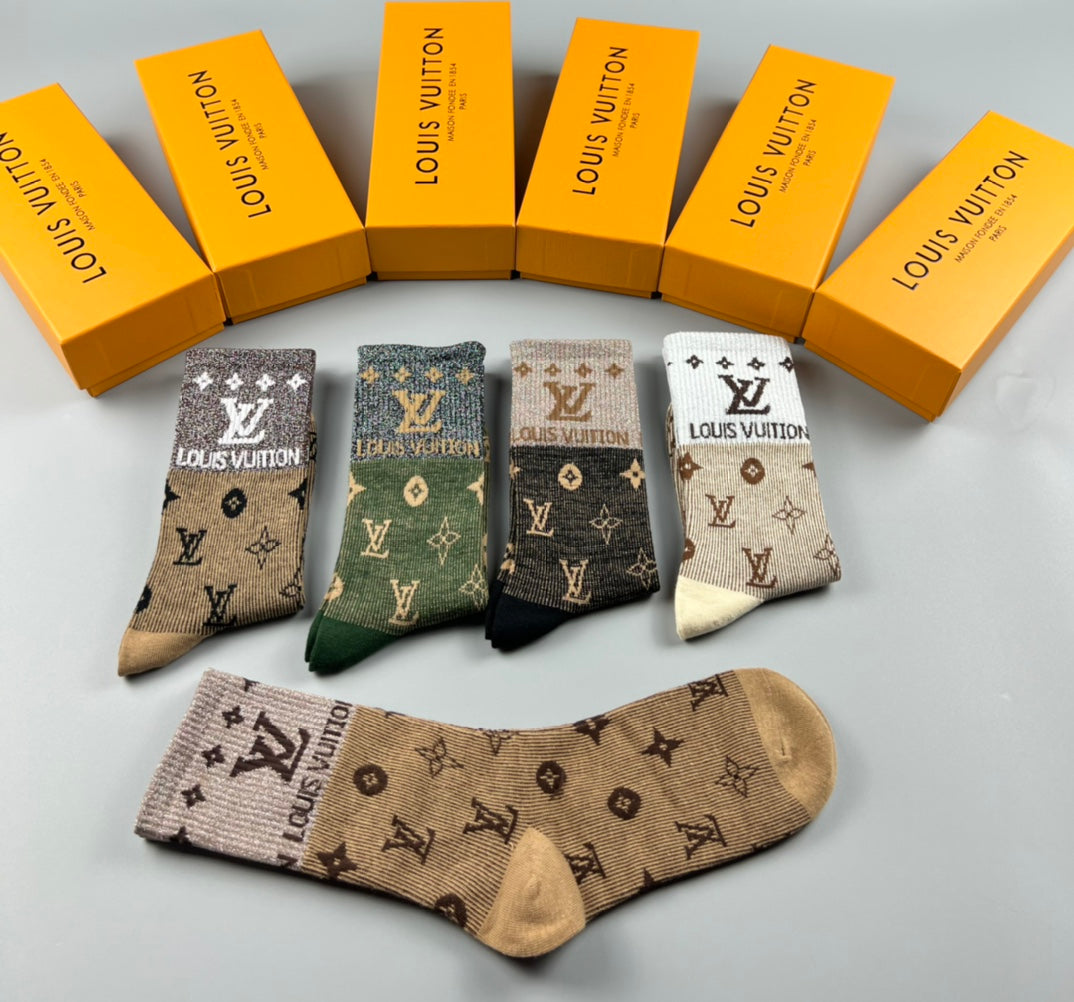 Louis Vuitton muted allover monogram crew socks, image 5