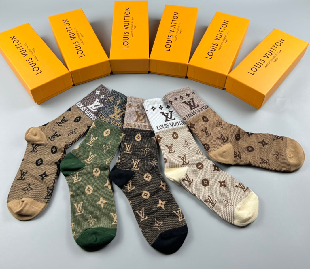 Louis Vuitton muted allover monogram crew socks, image 3