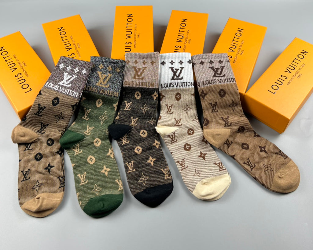 Louis Vuitton muted allover monogram crew socks, image 4