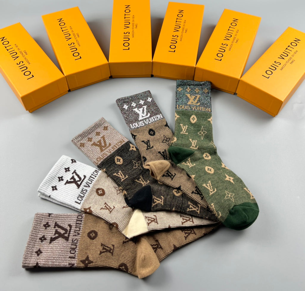 Louis Vuitton muted allover monogram crew socks, image 8