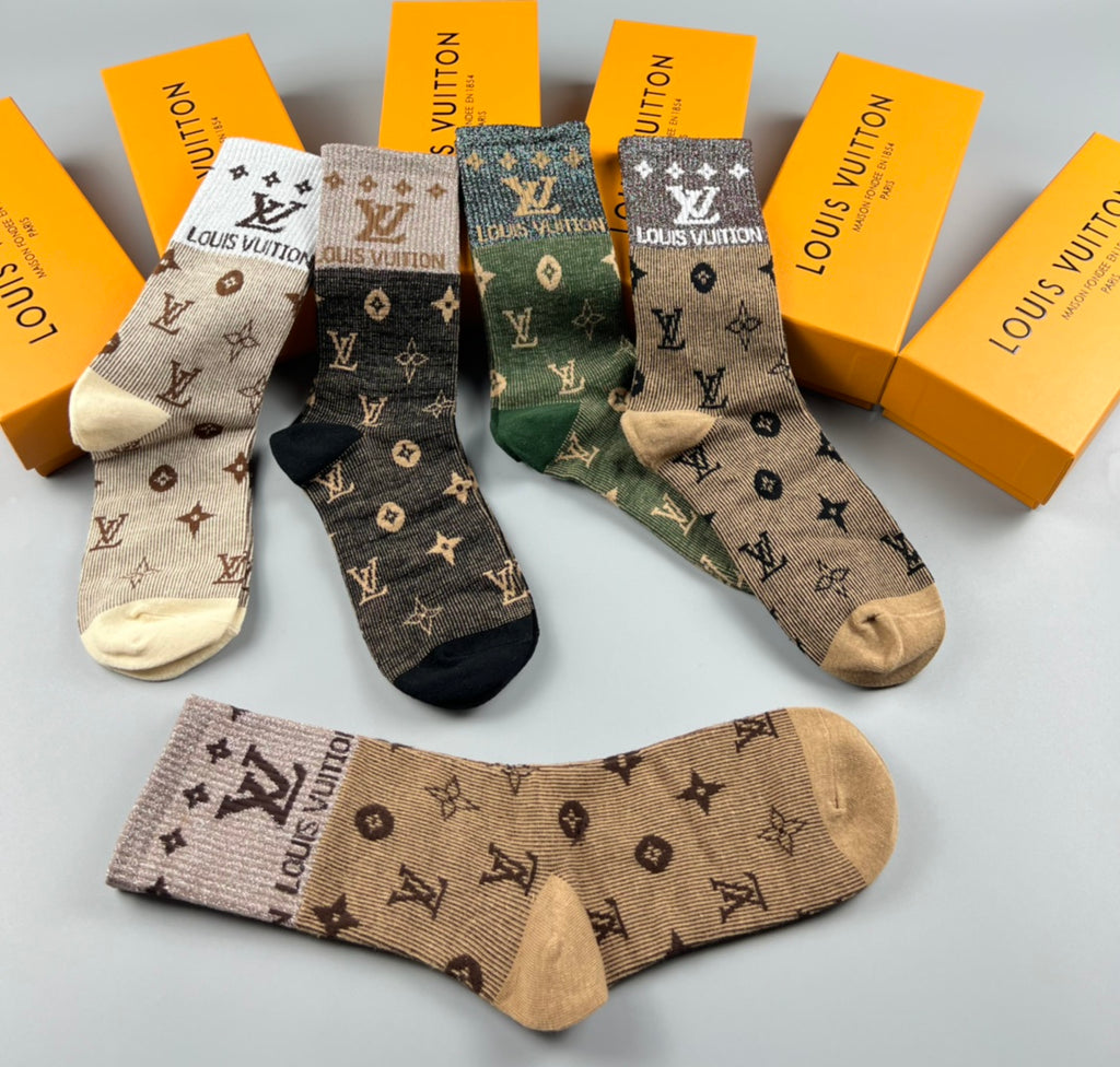 Louis Vuitton muted allover monogram crew socks, image 7