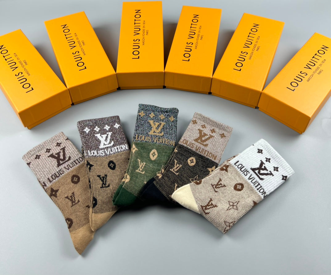 Louis Vuitton muted allover monogram crew socks, image 6