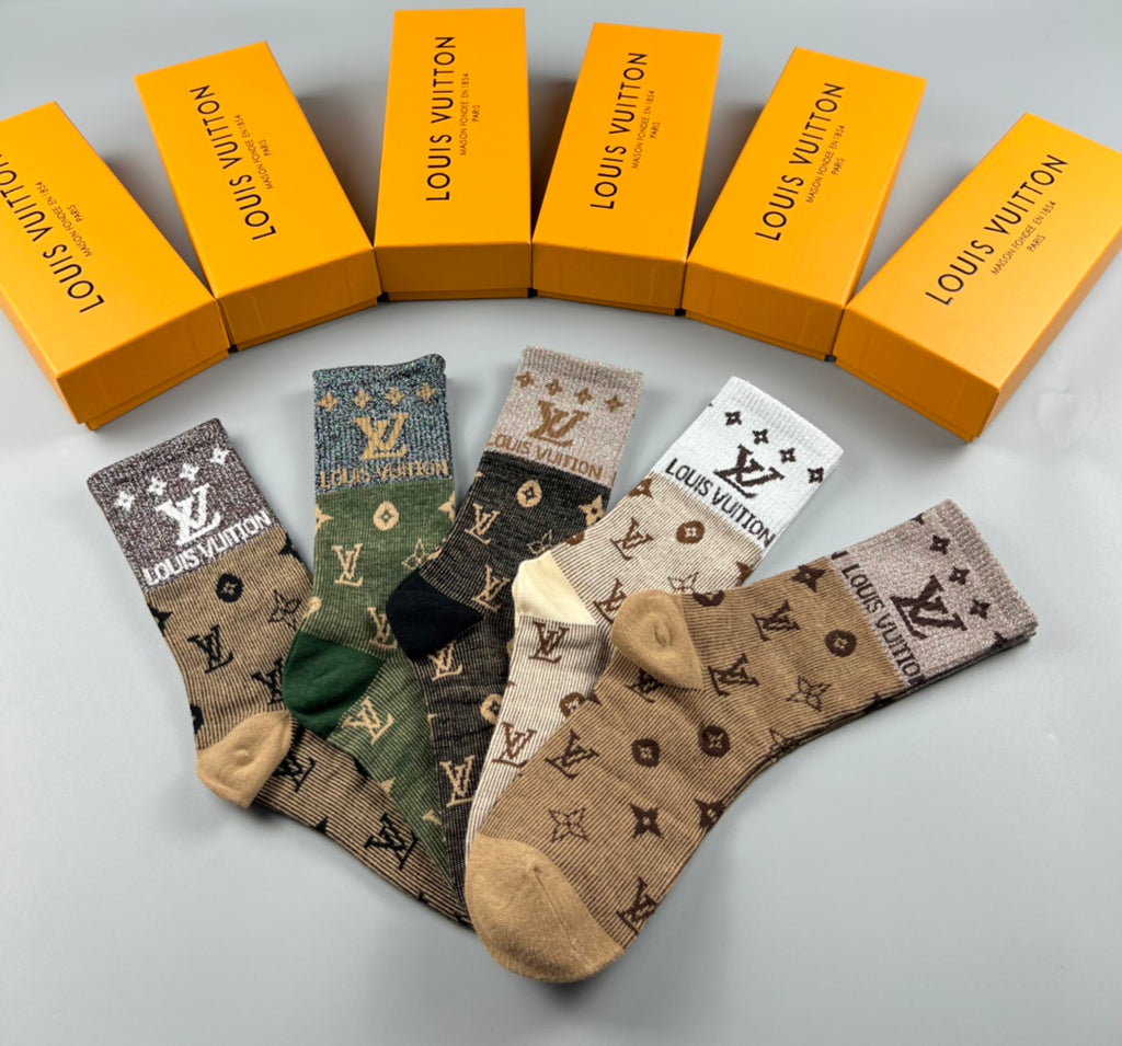 Louis Vuitton muted allover monogram crew socks, image 2