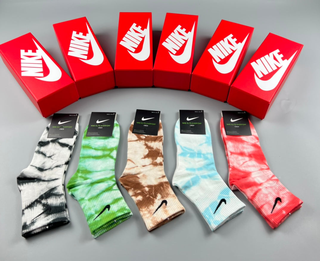 Nike bright tie dye swoosh crew socks, image 1