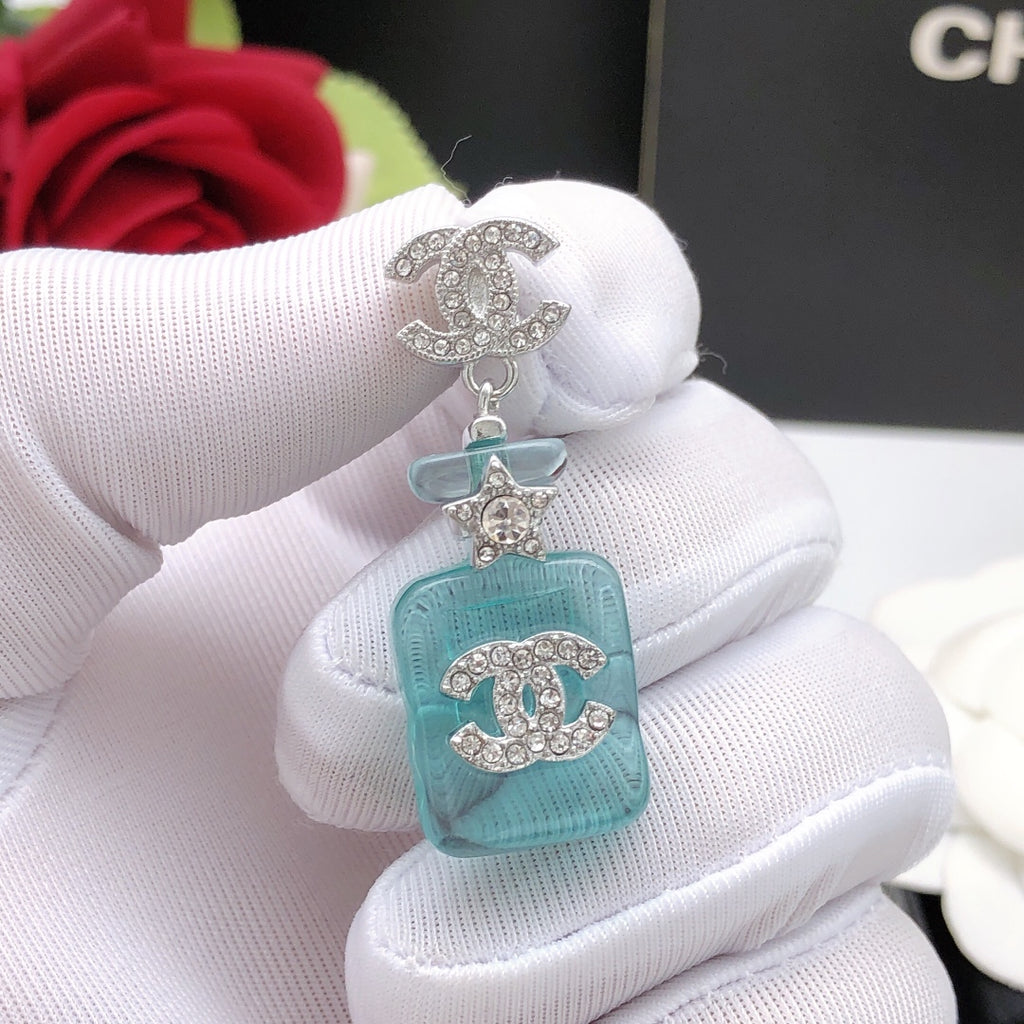 Chanel Perfume Bottle Blue Earrings - album image 4