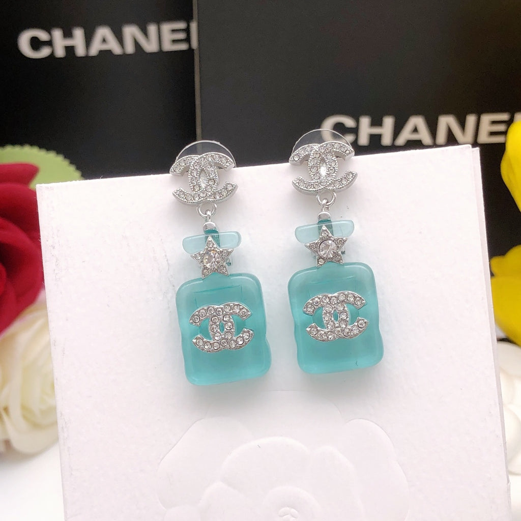 Chanel Perfume Bottle Blue Earrings - album image 1