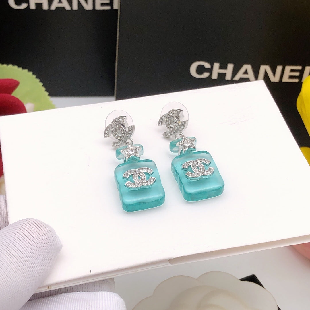 Chanel Perfume Bottle Blue Earrings - album image 2