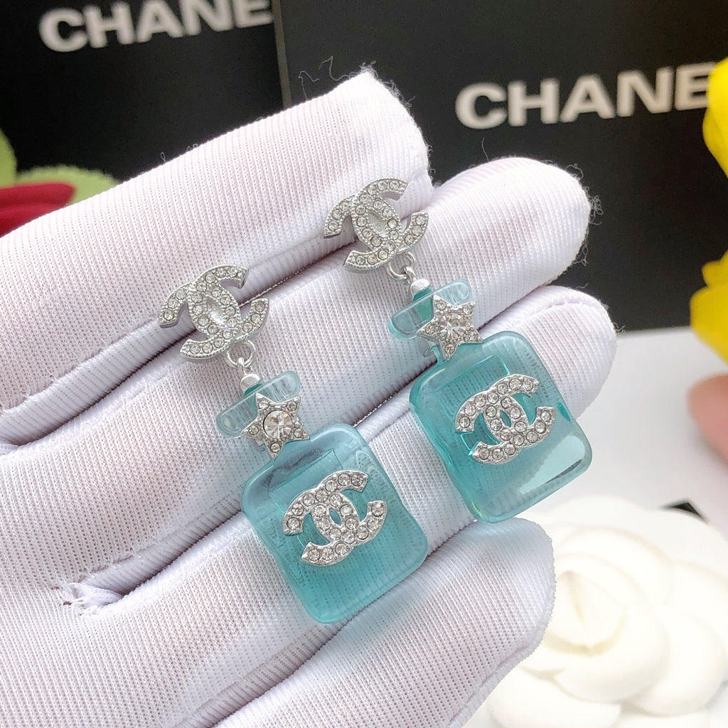 Chanel Perfume Bottle Blue Earrings - album image 3