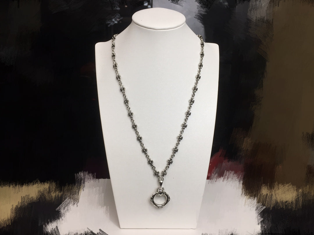 Chrome Hearts Engraved Circle Long Necklace - album image 5