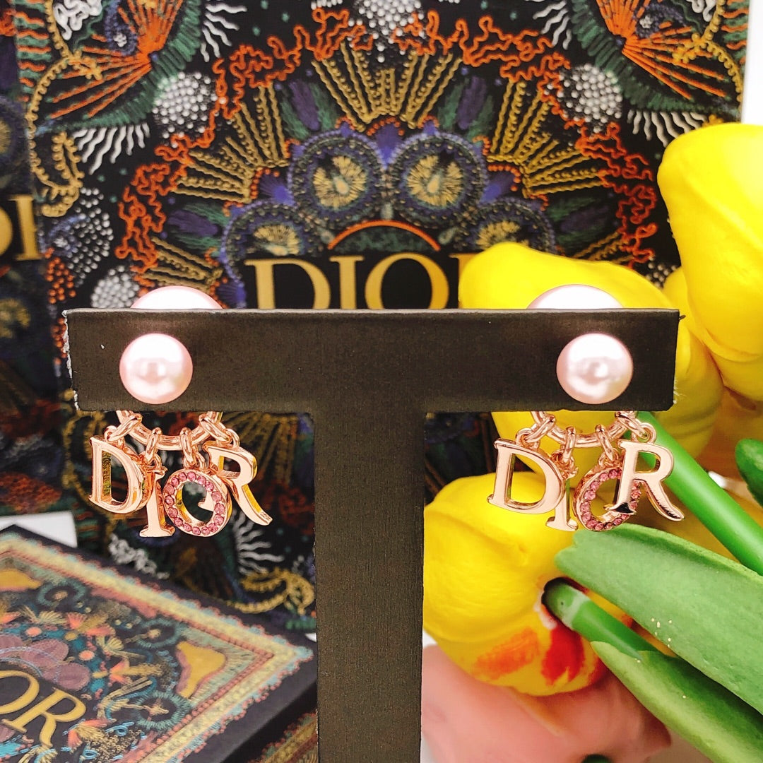Dior Rose-Gold-Tone Letter Pearl-Look Earrings - product image 9