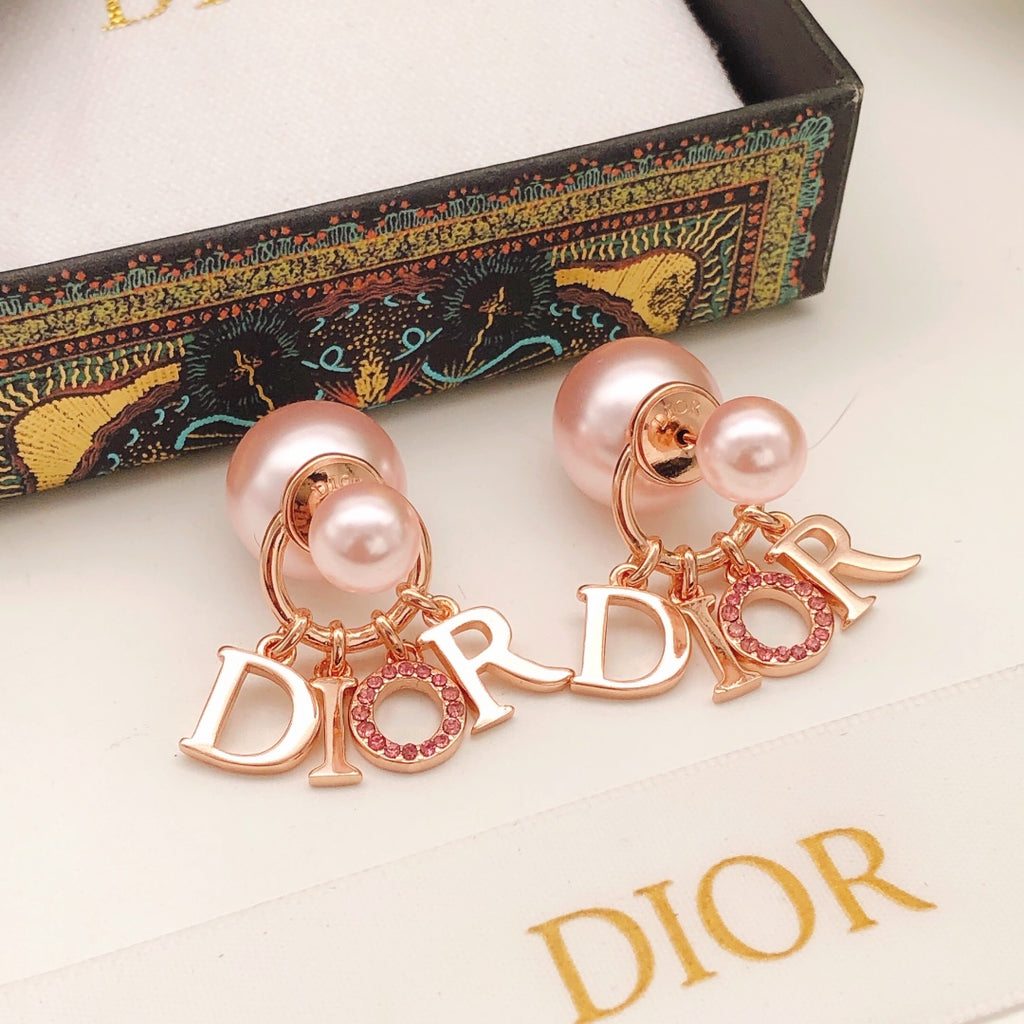 Dior Rose-Gold-Tone Letter Pearl-Look Earrings - product image 8