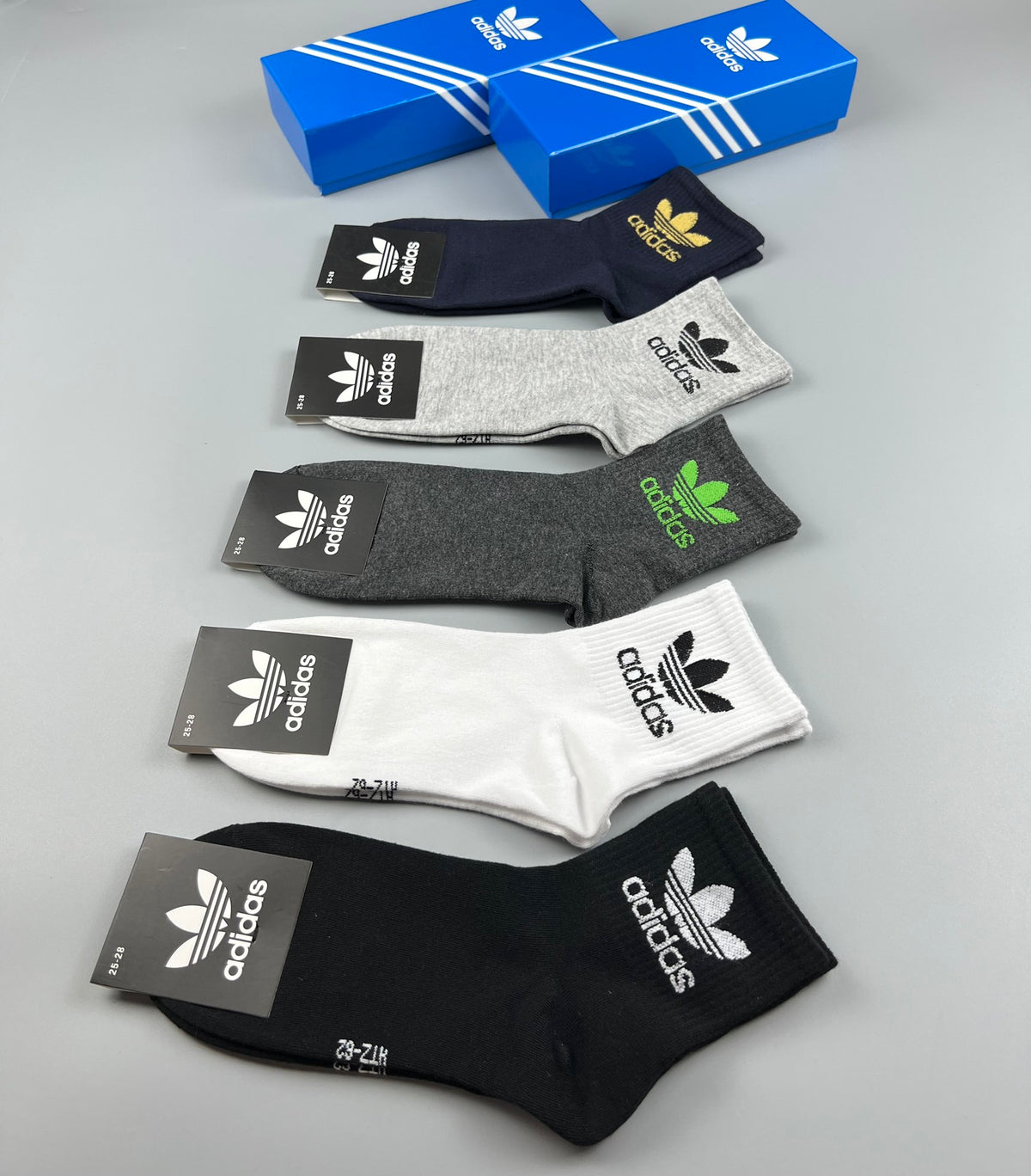 Adidas Double Trefoil Crew Socks - Boxed Set of 5 Pairs - image 9