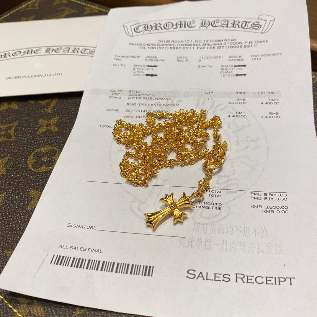 Chrome Hearts Gold-Tone Adjustable Cross Chain Necklace - album image 5