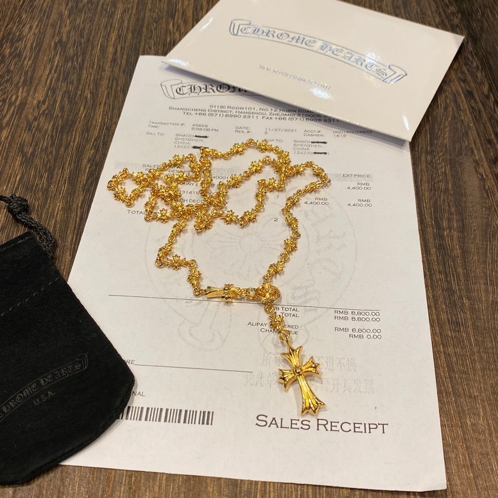 Chrome Hearts Gold-Tone Adjustable Cross Chain Necklace - album image 3