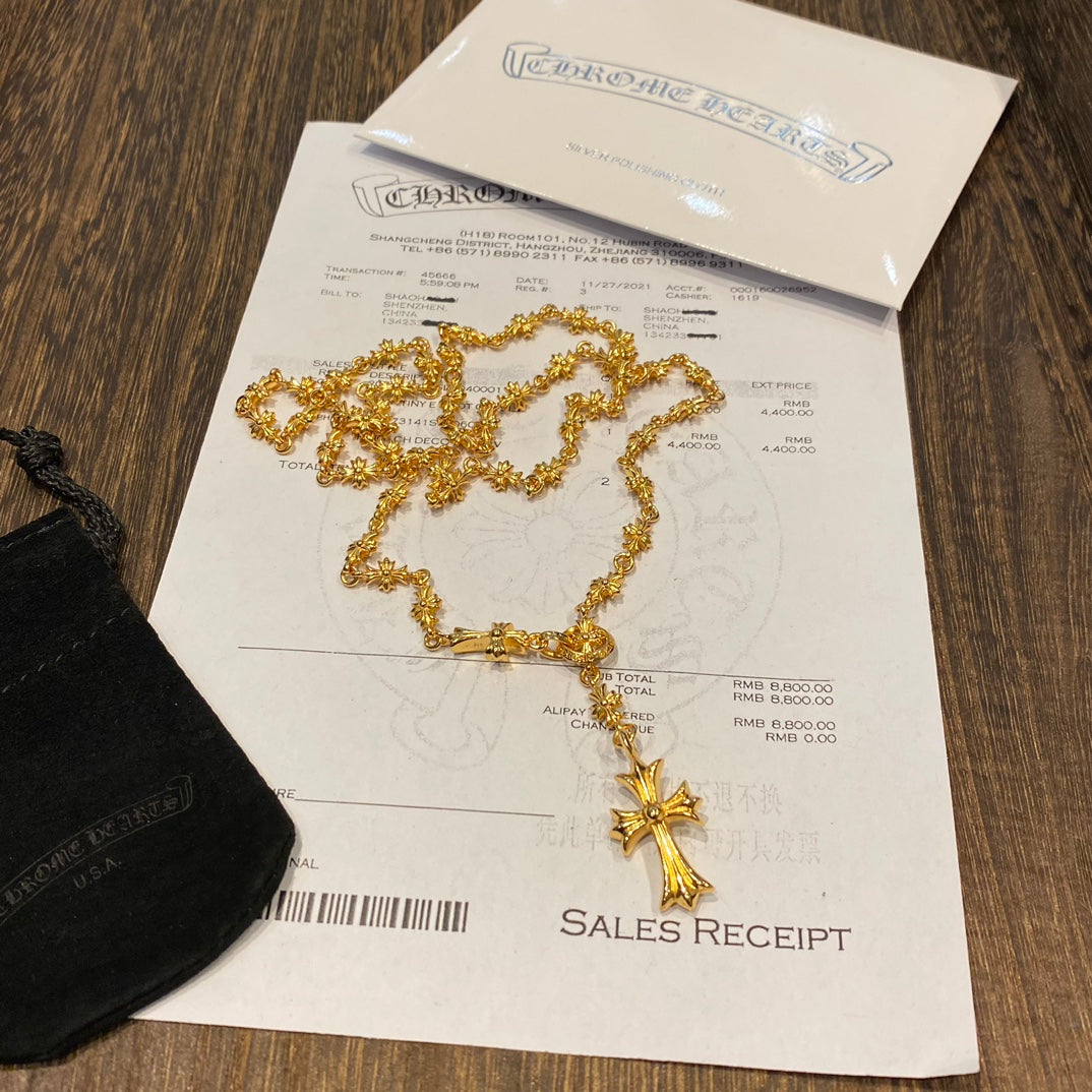 Chrome Hearts Gold-Tone Adjustable Cross Chain Necklace - album image 3
