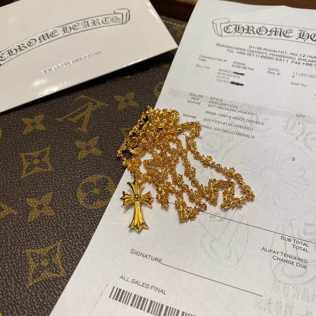 Chrome Hearts Gold-Tone Adjustable Cross Chain Necklace - album image 6