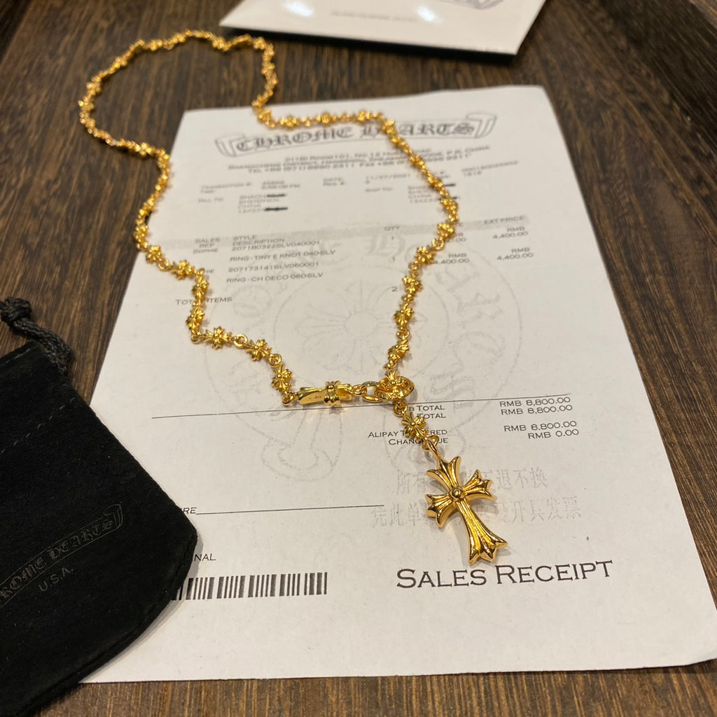 Chrome Hearts Gold-Tone Adjustable Cross Chain Necklace - album image 2